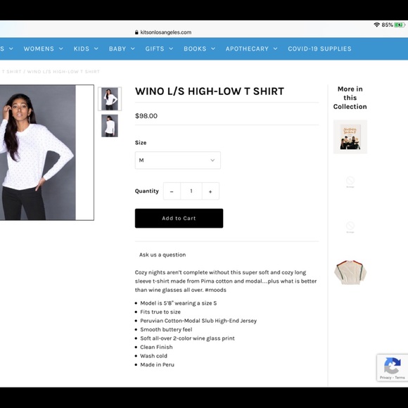 CHRLDR Wino Long Sleeve White High Los Tee Shirt - Picture 8 of 8